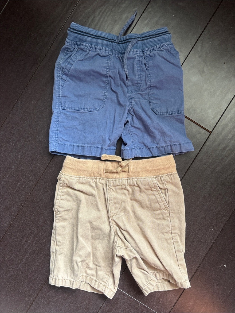GAP Boys Blue & Tan Pull-On Shorts Duo